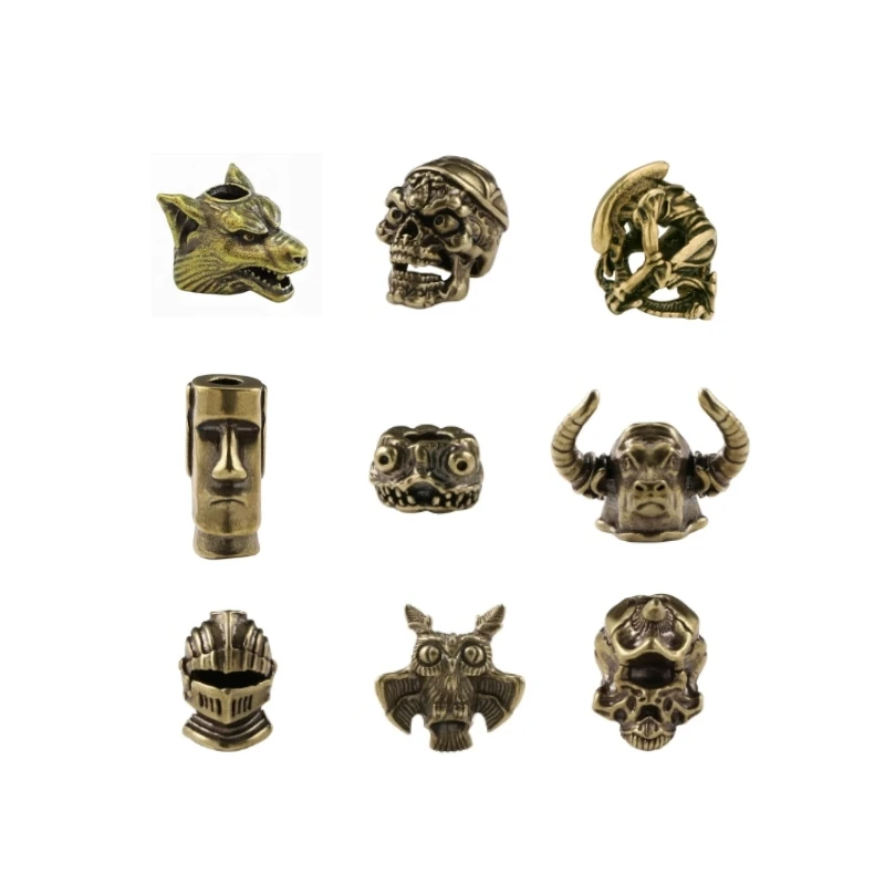 EDC knife pendant  Retro crafts Greek Spartan helmet pendant brass knife pendant EDC umbrella rope