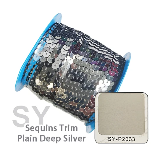 Factory direct supply dance clothing accessories PET sequins rows beaded sequin tape ribbon