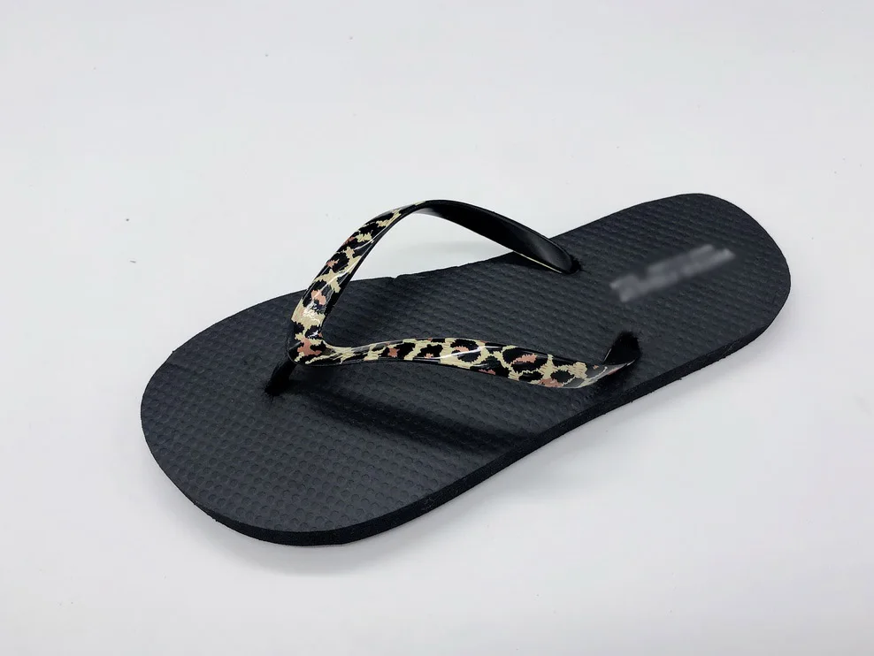 2024hot sell summer film leopard upper slipper for lady women  rubber beach  flip flops for outdoor