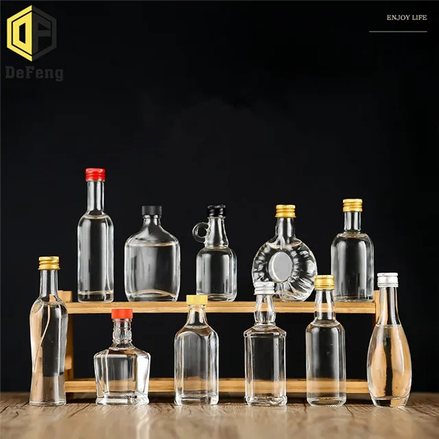 50ml small glass wine Rum Bottle Glass Liquor Bottles With Aluminium Screw Cap