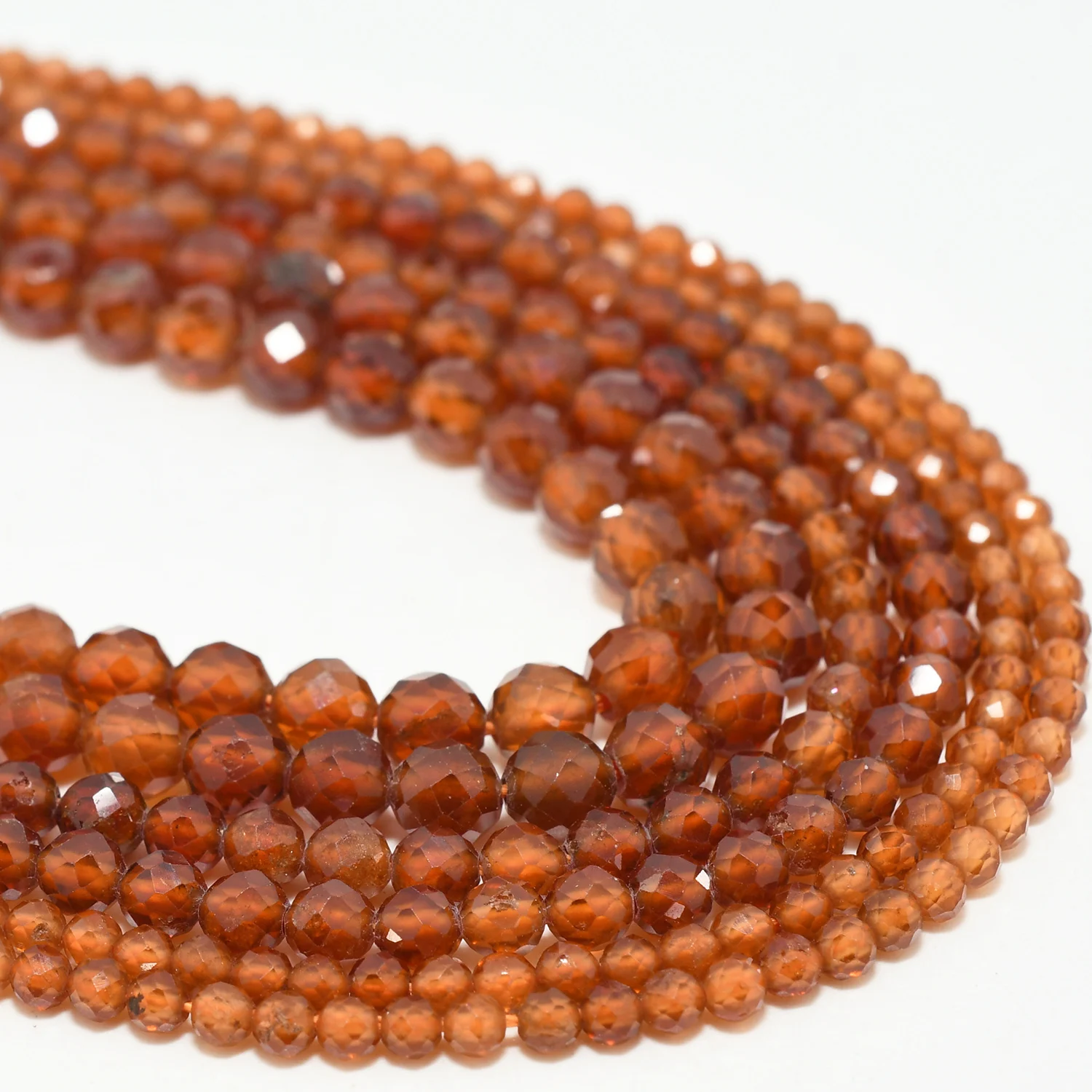 Natural Spessartine Garnet Faceted Round Beads 2mm/3mm/4mm