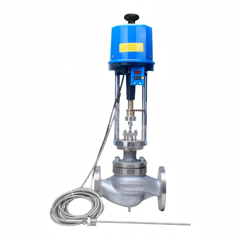 DN50 Cast Steel Integrated Electric Temperature Control Valve Adjusts Steam Hot Water Automatic Temperature Control Valve