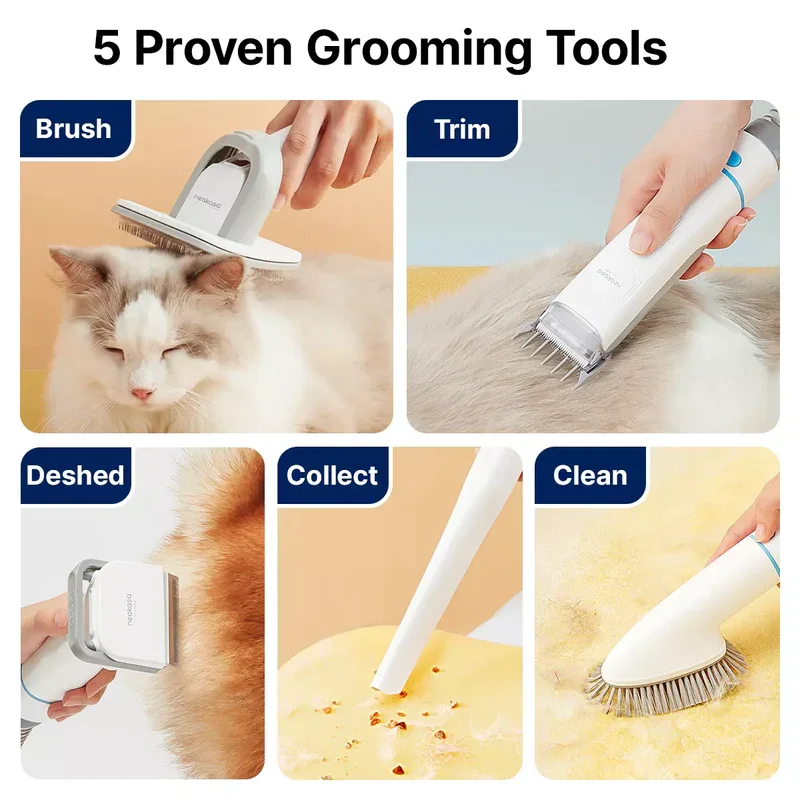 Neabot P2 Pro Pet Grooming Kit Professional Dog Vacuum Hair Grooming Tools