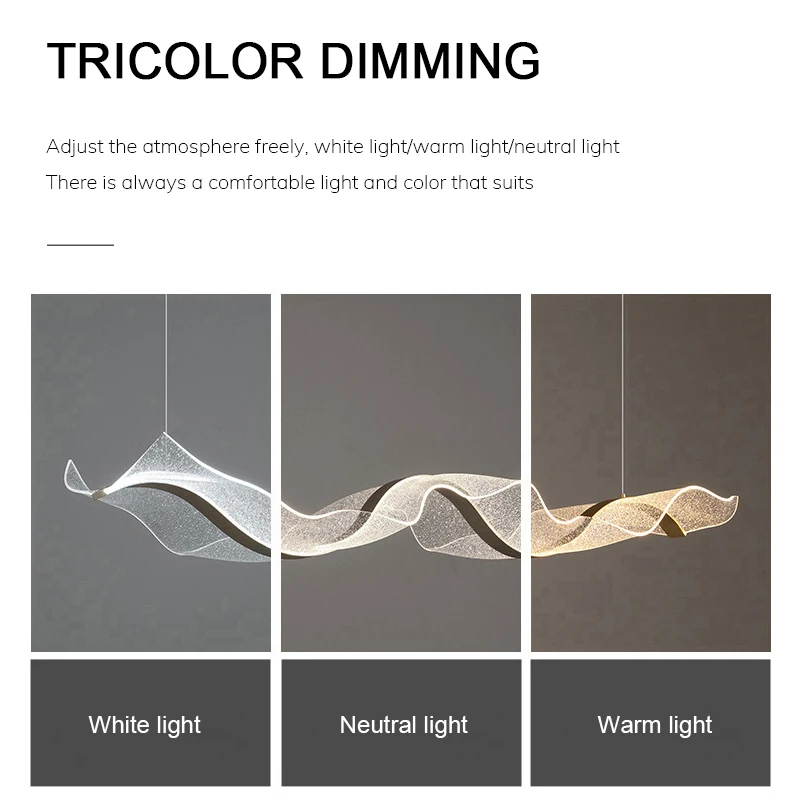 Modern Home Decorative Modern Living Room Hotel Circle Hanging Pendant Light New Design Acrylic Gold Luxury wave Led Chandelier