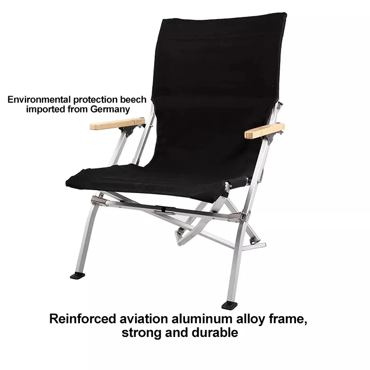 LARIBON Outdoor Aluminum Sea dog Chair Folding Portable Fishing Leisure Camping Cloth Sail High Back Recliner Bending Chair