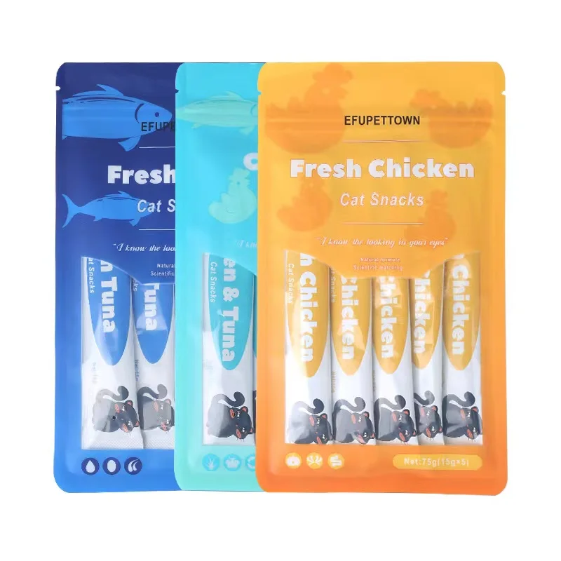 Factory price Melty Creamy Cat Treats Soft Snack for 1 Year and Above 15g x 5 Sticks cat creamy treats