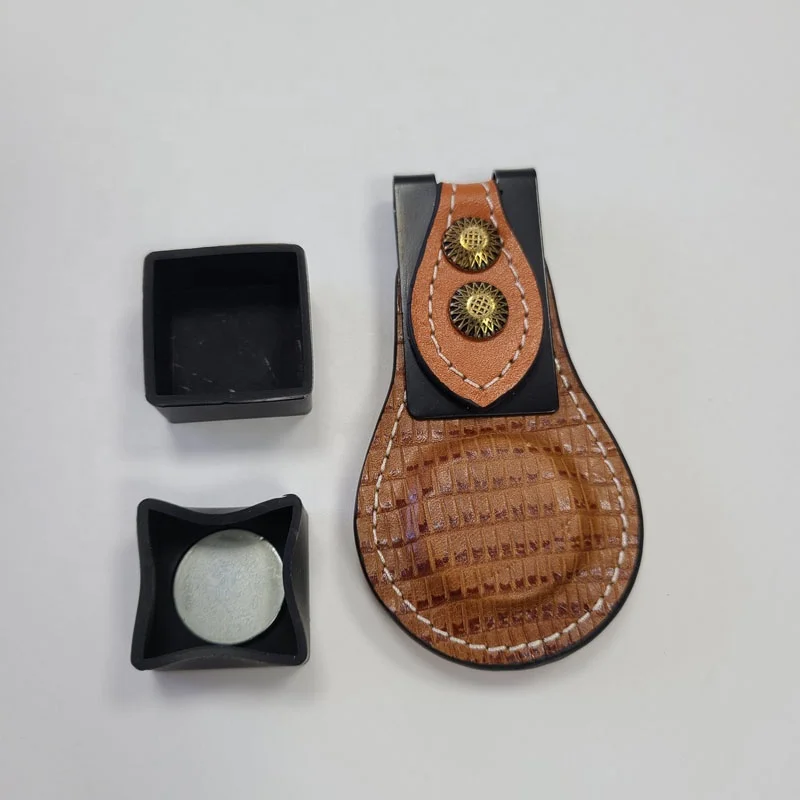 Xmlivet High quality Billiards Pool Chalks holder Leather and rubber fiber billiard accessories can customized chalks case