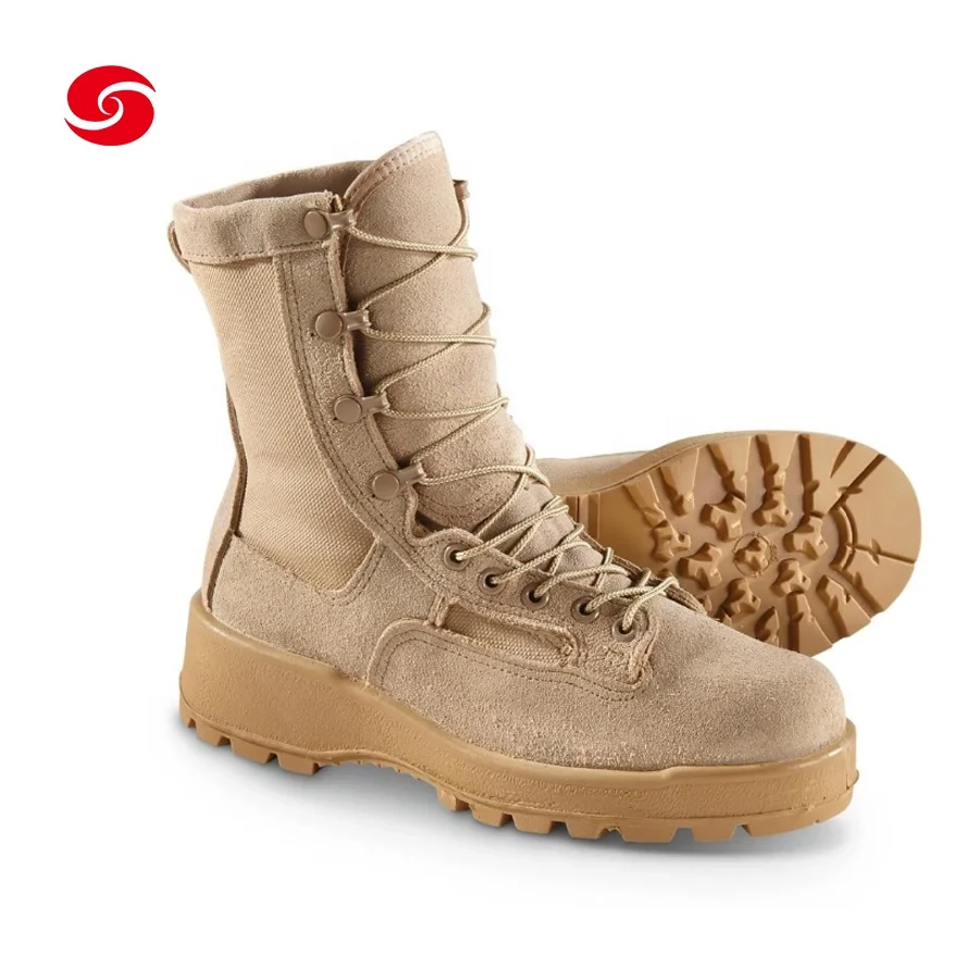 Tactical Khaki desert leather combat jungle hunting boot