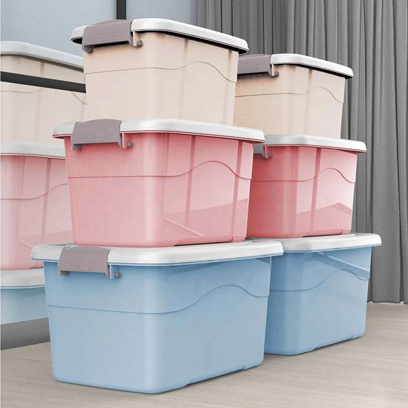 Storage Box Large Plastic Container Household Items Daily Storage Box Transparent Clothing Storage Box Home Organizer