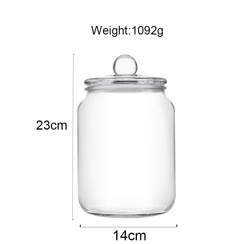 2024 Glass  Airtight Quality Large Cookies Candy Canister Clear Acrylic Kitchen Food Storage Jars with Lids