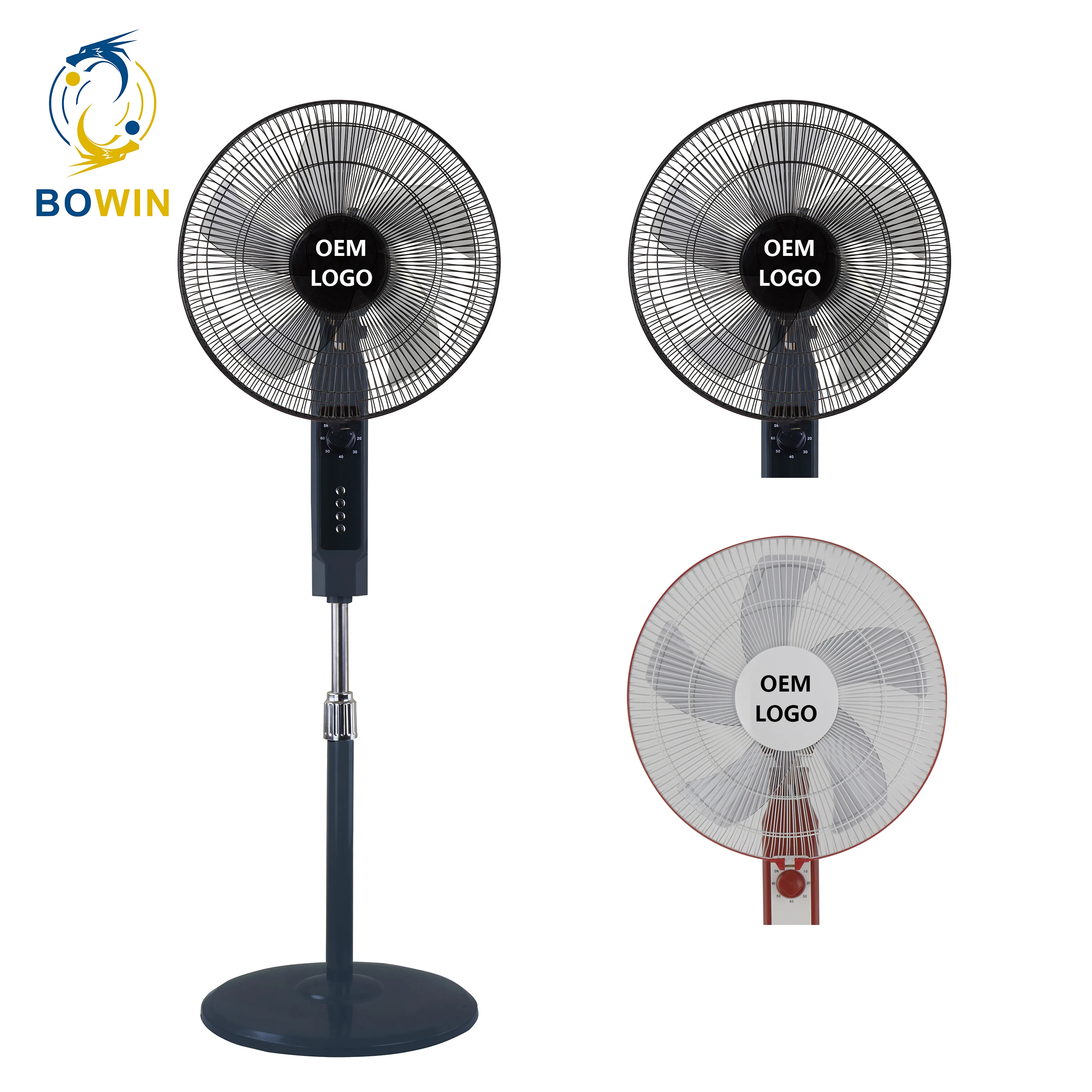 BOQI Adjustable Height Cheap Home Appliance 16 Inch Stand Fan Electric Standing Fan Price