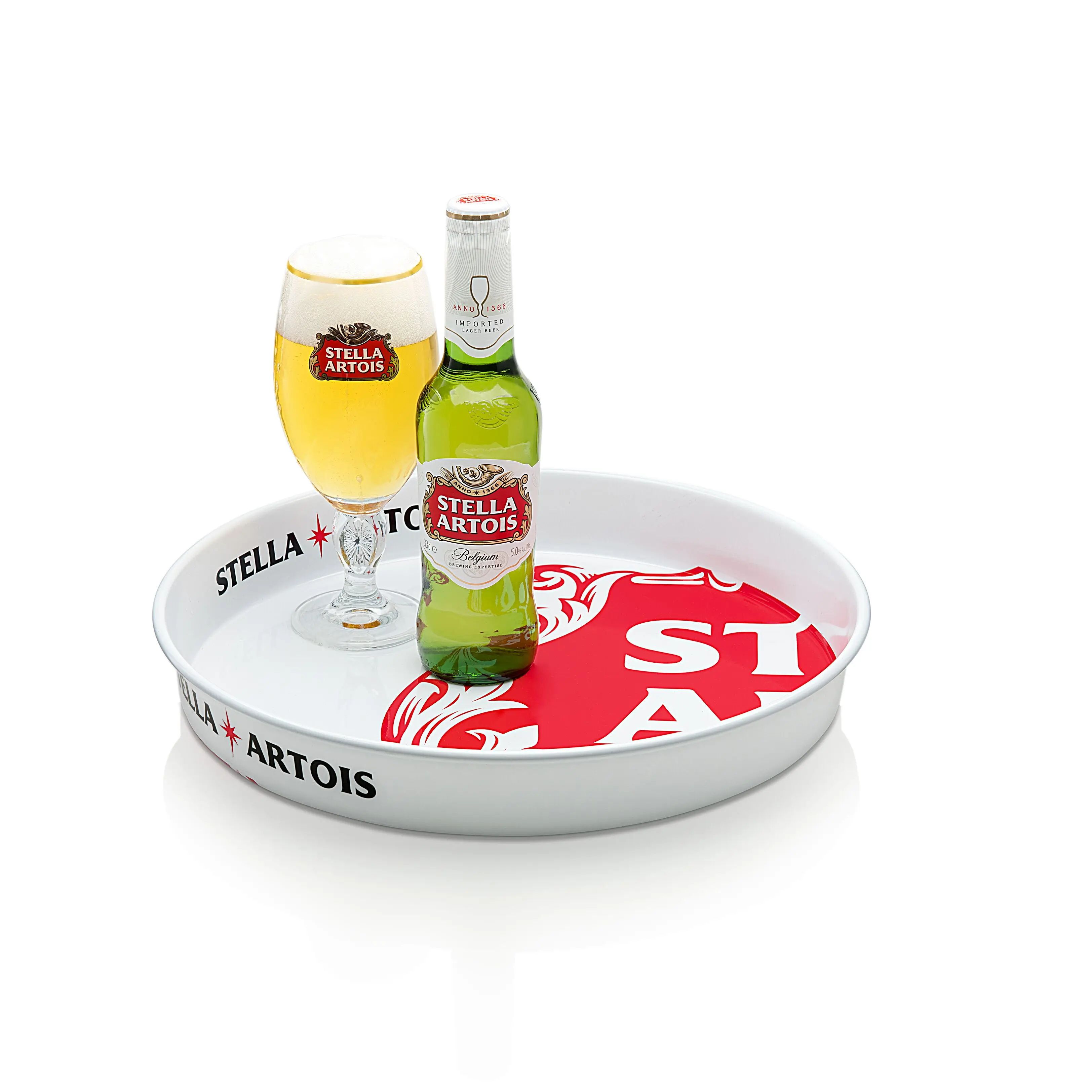 Wholesale Customized Beer Bar Cheap High Quality Beer Cap Plastic Blue White Round Anti Slip Tray