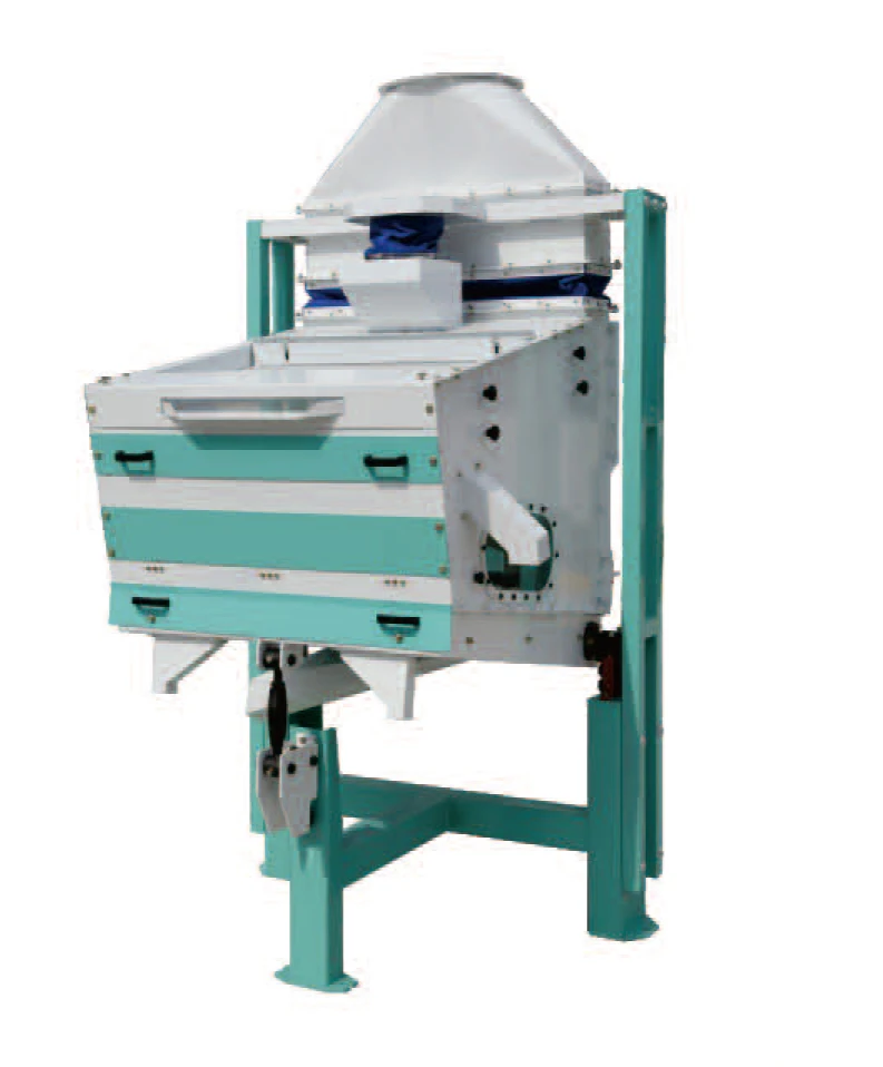Rice milling grain cleaning and grading machine with cleaner and destoner