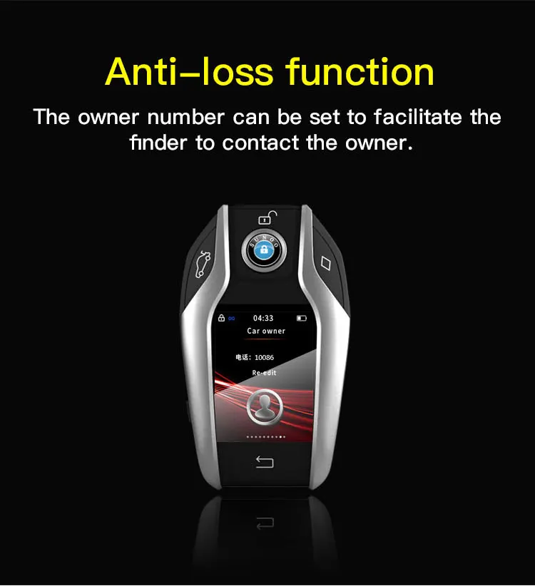 drop shipping remote led LCD control mobile app control pre heat pre warm up remote control open trunk car lcd smart key