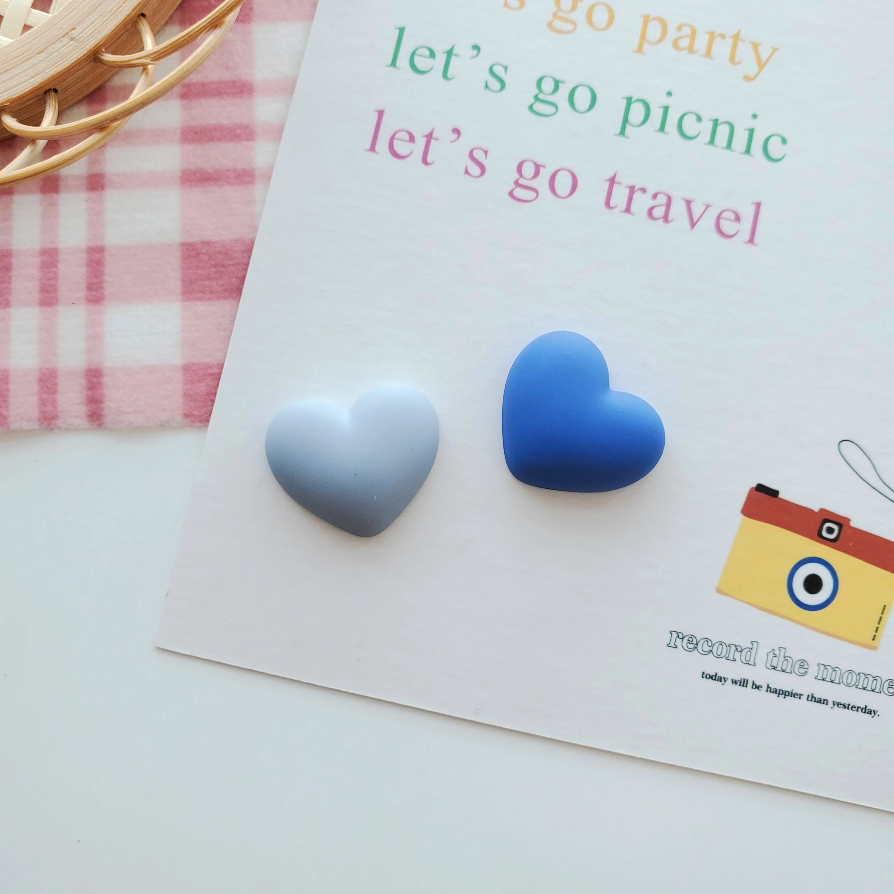 Acrylic Half Hole Rubber Love Beads Flat Bot Heart Shaped Beaded Bracelets Loose Beads For Handmade Jewelry Making