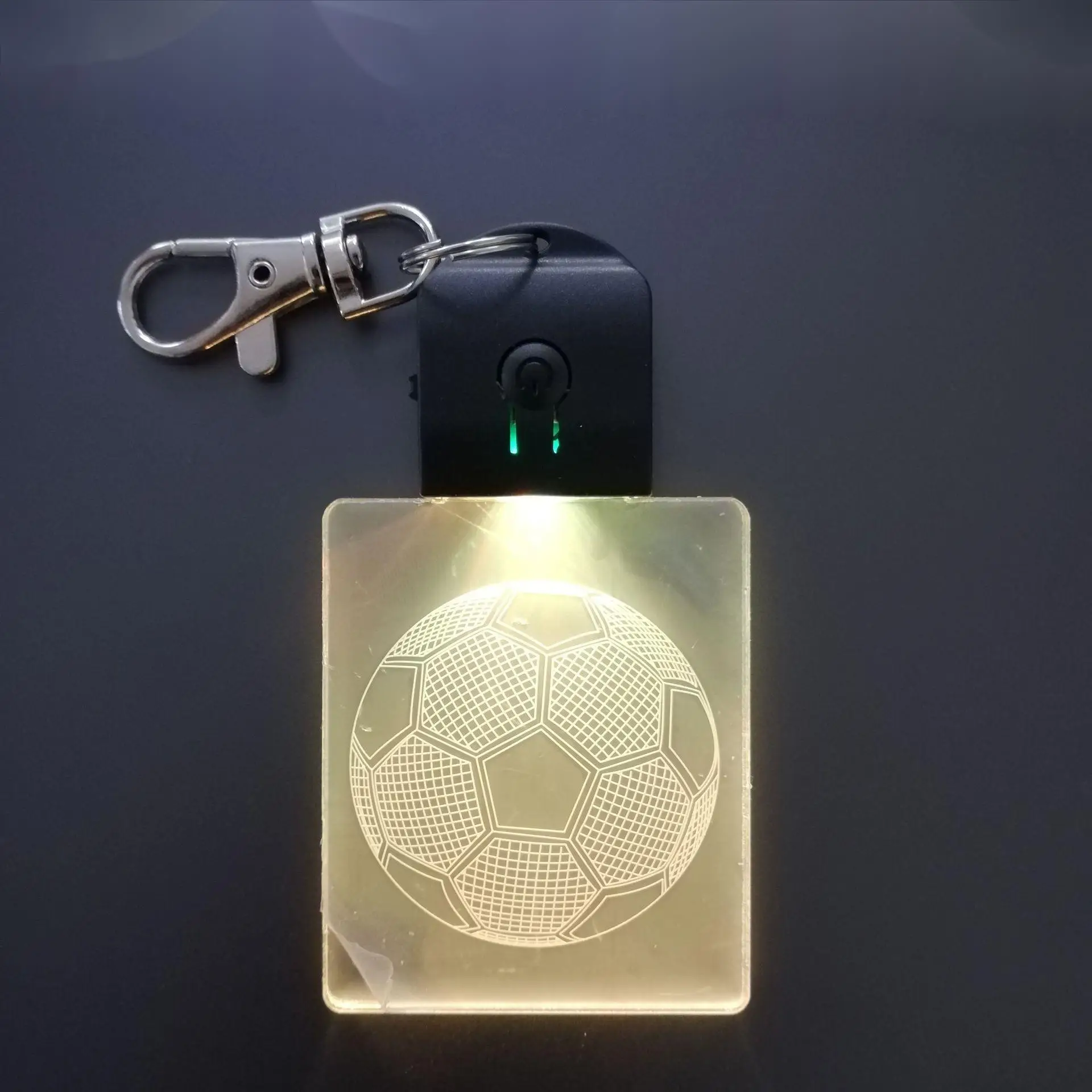 Custom Logo Flashing Acrylic key chain Led Keychains Glow In  Dark Light Up Badge Key Ring rgb led keychain