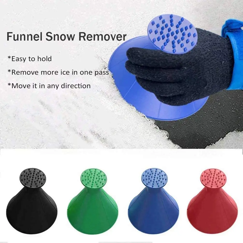 Car Window Windshield Snow Remover Car Ice Scraper Oil Funnel Car Snow Remover Shovel Window Scraper Ice Cone Scraper