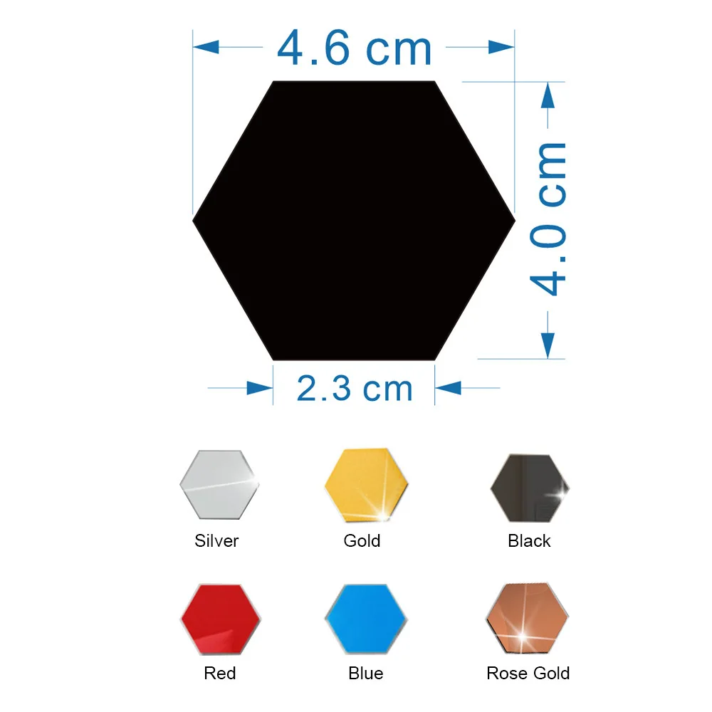 hexagon acrylic mirror wall sticker three-dimensional self-adhesive wall sticker home decoration wall sticker
