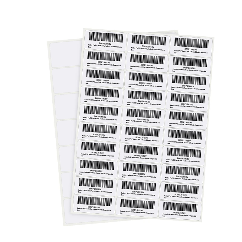 Custom Color Thermal Packaging Film Label sheets Waterproof Printing Barcode Sticker A4 Letter Size Woodfree material