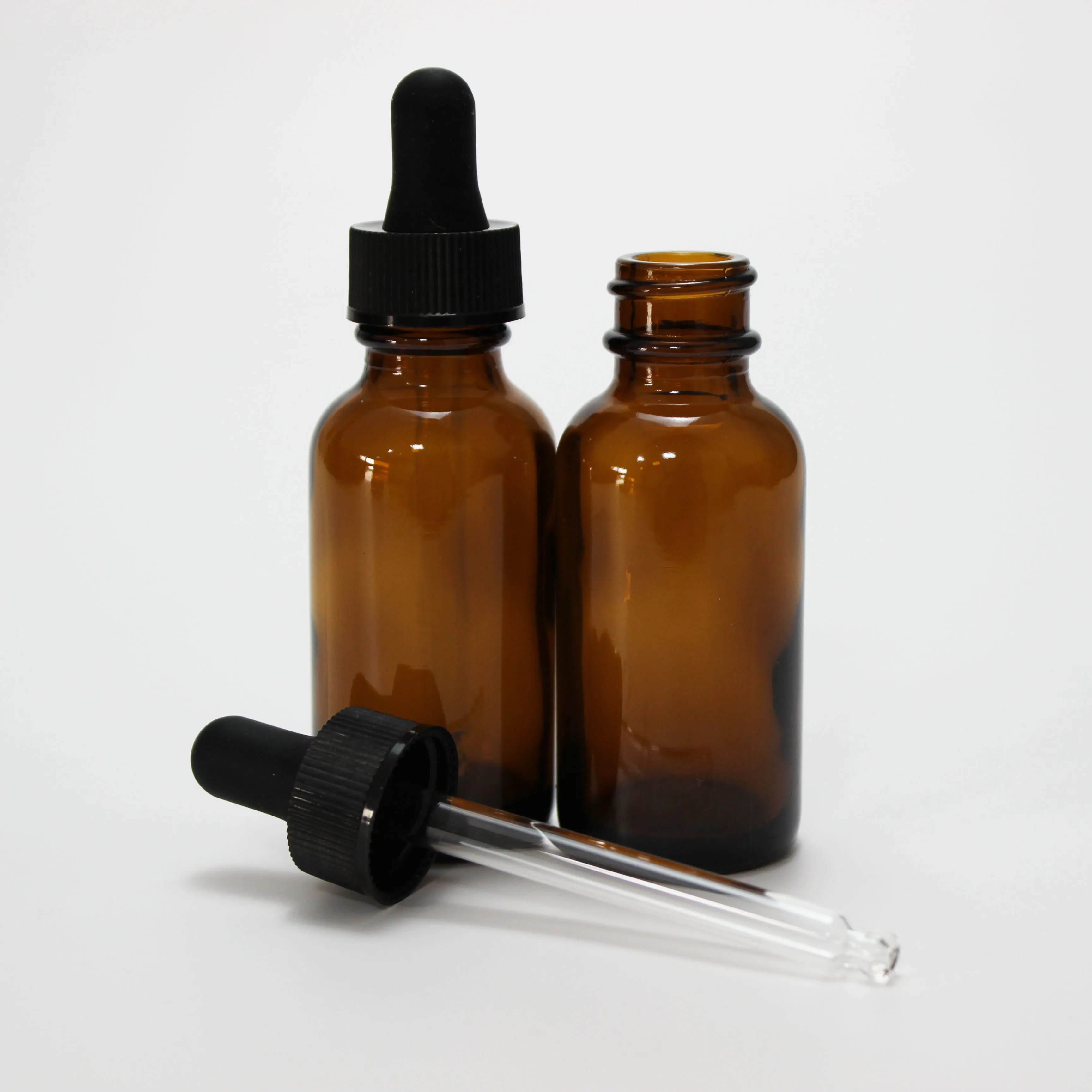 20/400 20/410 black dropper cap for 1oz 2oz 30ml 60ml amber empty Boston essential oil  bottle