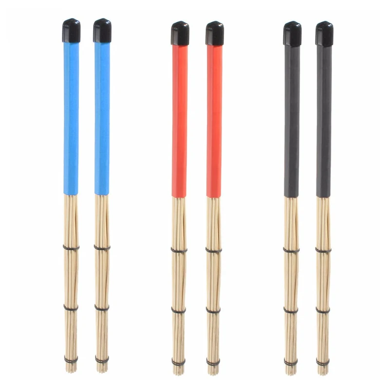 19 Dowels Drum Sticks Brush Black Handle Bamboo Drum Brushes Professional Bamboo Drumsticks Brushes For Drum Percussion