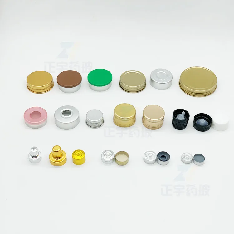 Hot Selling Silver Crimped Aluminum Cover Threaded Used For Essential Oil Bottle Wide Mouth Glass Pill Bottle