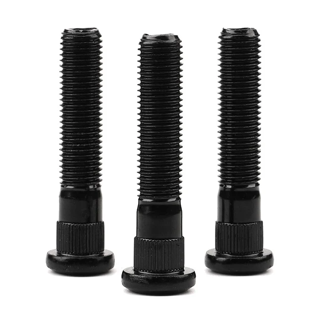 Wholesale alloy steel grade 10.9 black zinc plated knurled truck wheel bolts