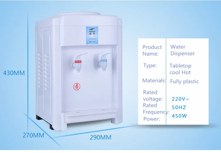 Myteck Desktop  Economic 5 Gallon Traditional Design Bottled Water Cold Hot Water Dispenser with Electrical Cooling Heating