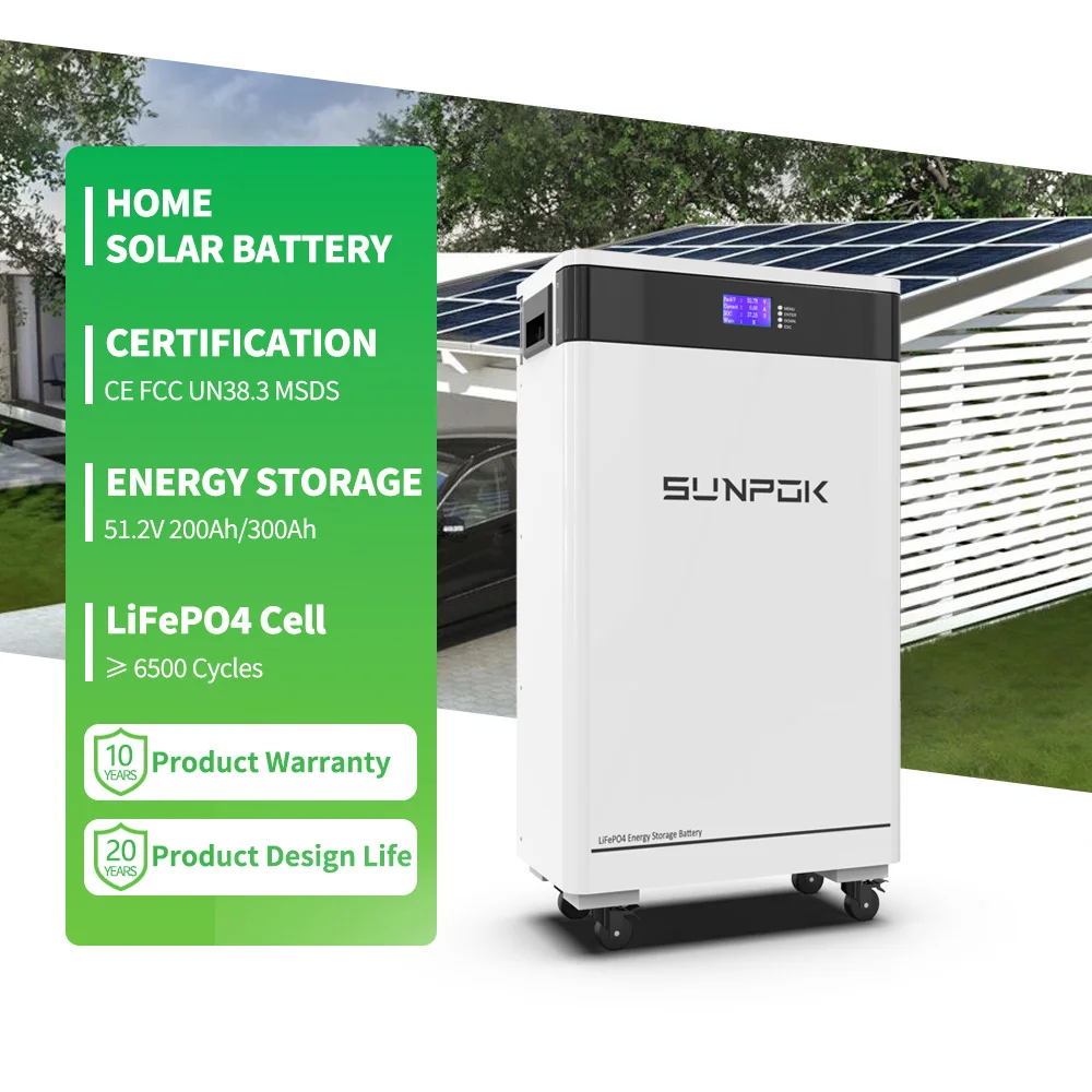 Sunpok Industrial 48V 100Ah 200Ah 300Ah Lithium Solar Battery Pack 51.2V Voltage LFP BMS Lifepo4 Solar Energy Storage