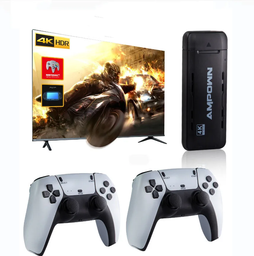 U9 беспроводные игры 2 4G HD аркадные PSP Ретро домашние ТВ видео игровые консоли 64G 10000 + с