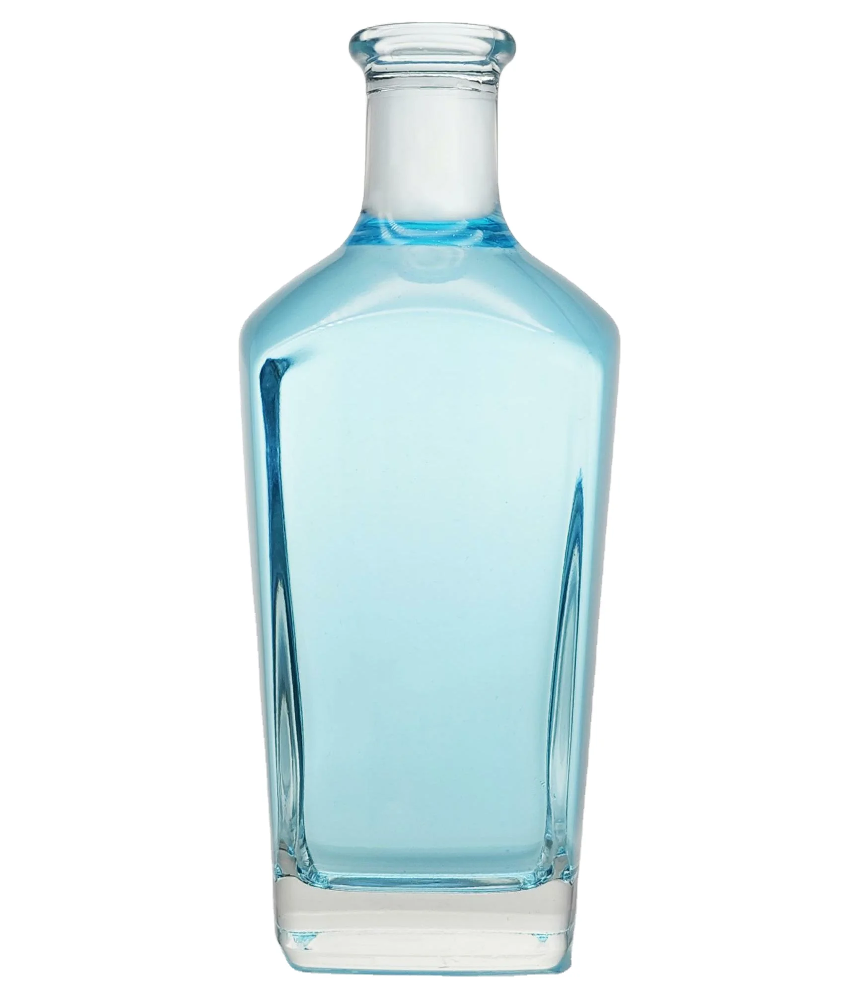 Wholesale price transparent vodka bottle rum gin glass bottle