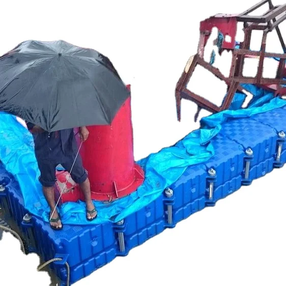 modular floating platform dock system for pumps and walkways