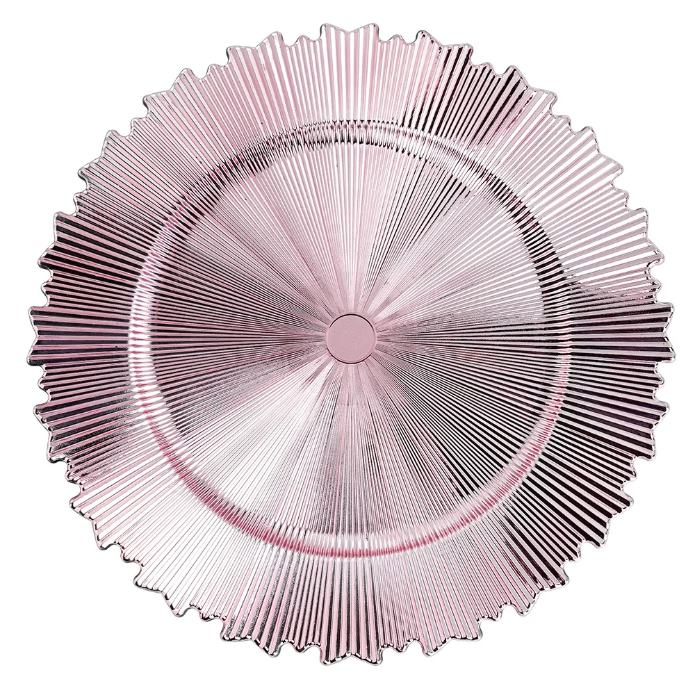 Modern Unbreakable Tableware Cheap Under Plates Pink Plastic Charger Dinnerware Sets For Wedding and Birthday