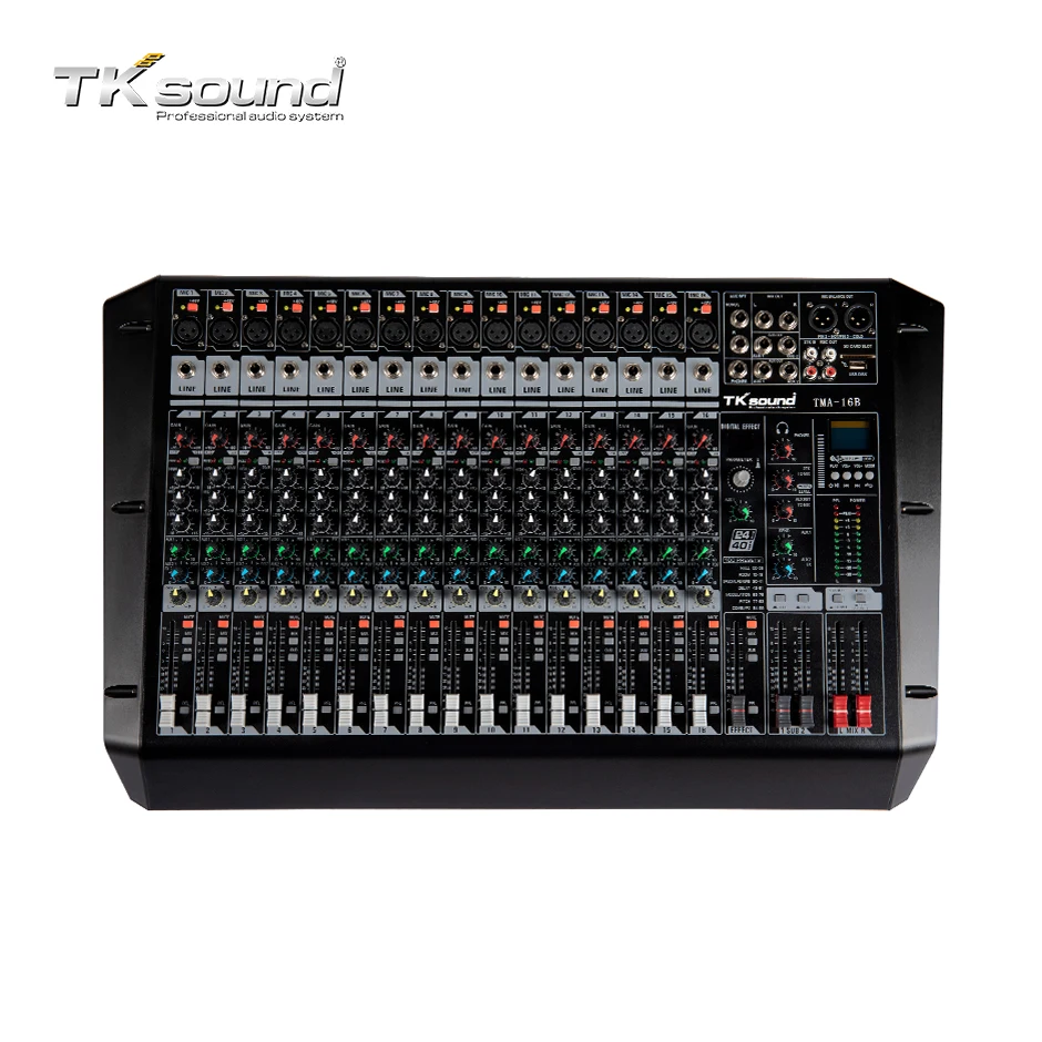 TKsound Professional Digital Audio Mixer Interface 16 Channels Console for Stage Dj Show