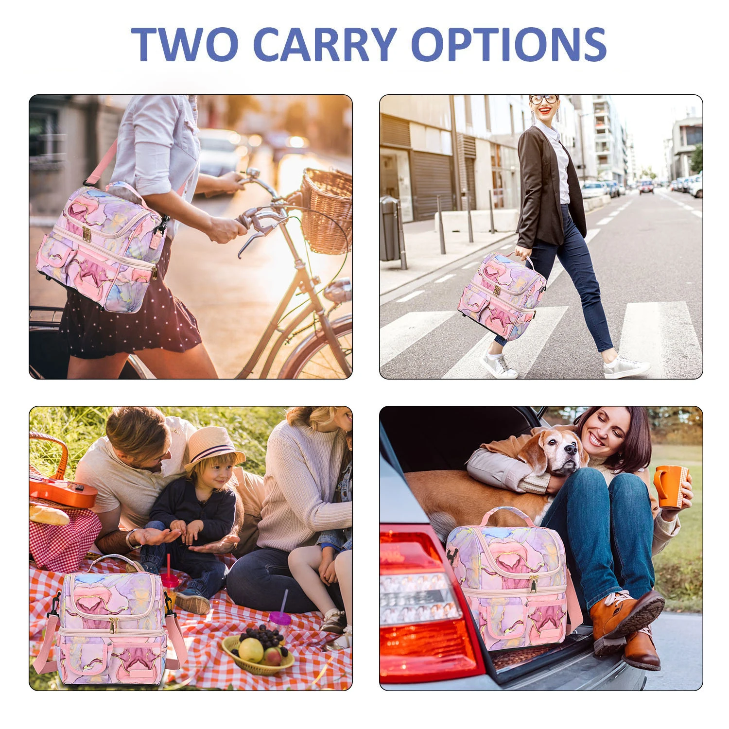 Lokass A Custom-made Latest Design Colorful Lunch Bag Factory Price Nylon 600d Waterproof One-shoulder Portable Cooler Lunch Bag