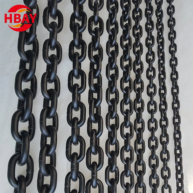 Factory Alloy Steel G80 G100 Lifting Chain Sling Forged Black Anchor Marine