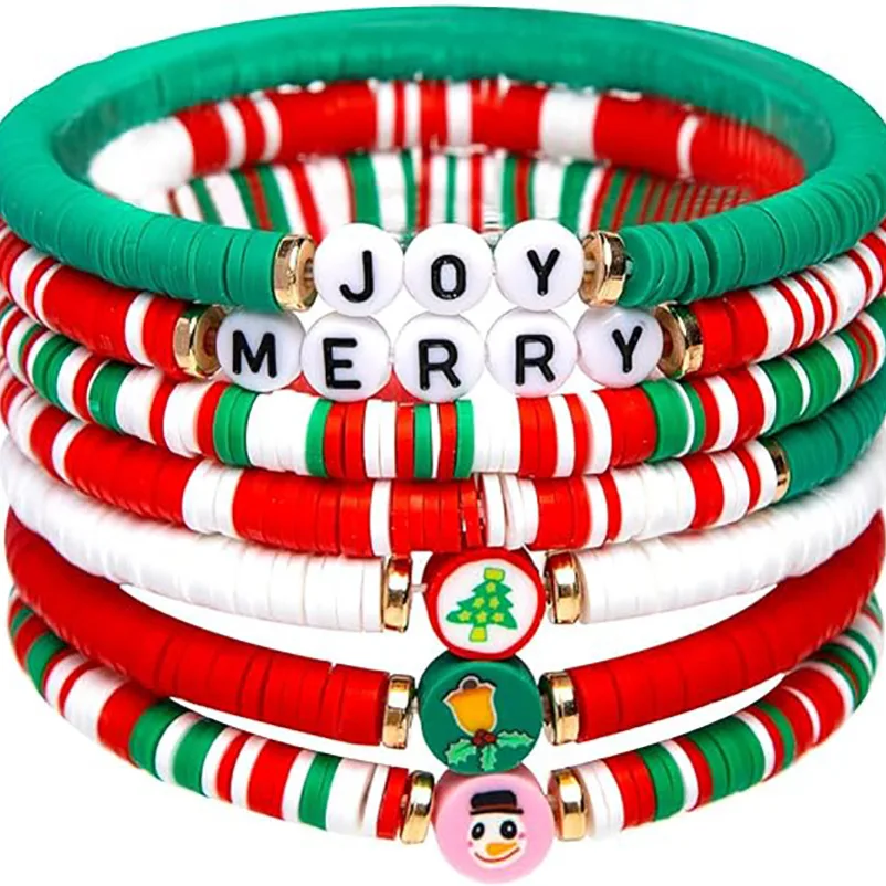 Hot Sale Cute Christmas Charm Bracelets Set 6 Pack for Women & Teen Girls Party Gifts for This Holiday Season Christmas