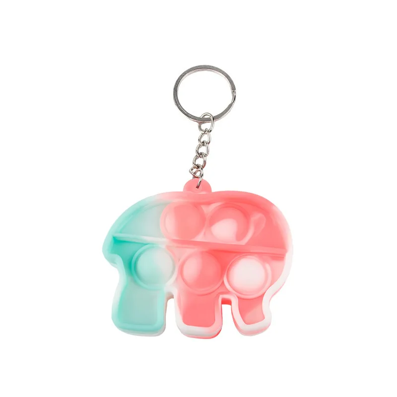 Wholesale Hot Sale Bubble Keychain Silicone Finger Pressure Reducer Toy Keyring Silicone Beads Keychain