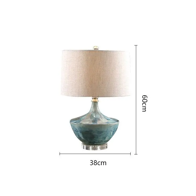 JLT-8101 classic blue finish Chinese ceramic table lamp light for living room