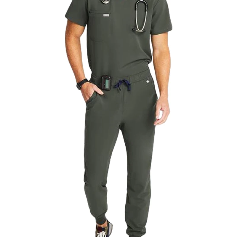 2021 растягивающийся мужской скраб набор uniformes medico мужские скрабы джоггеры униформа для