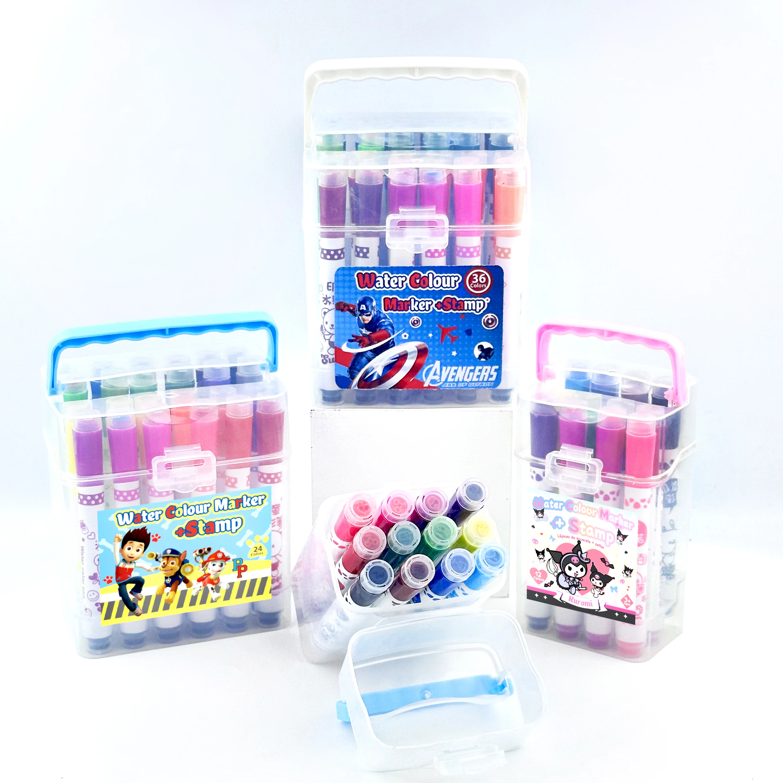 Altigen Damga Suluboya Kalemleri cocuk Boyama Seti Yikanabilir Suda cozunur Boya Fircasi