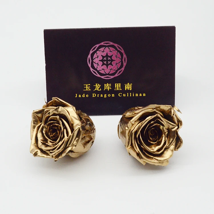 Wholesale 24k gold Plated long  lasting 5-6cm preserved  roses flower