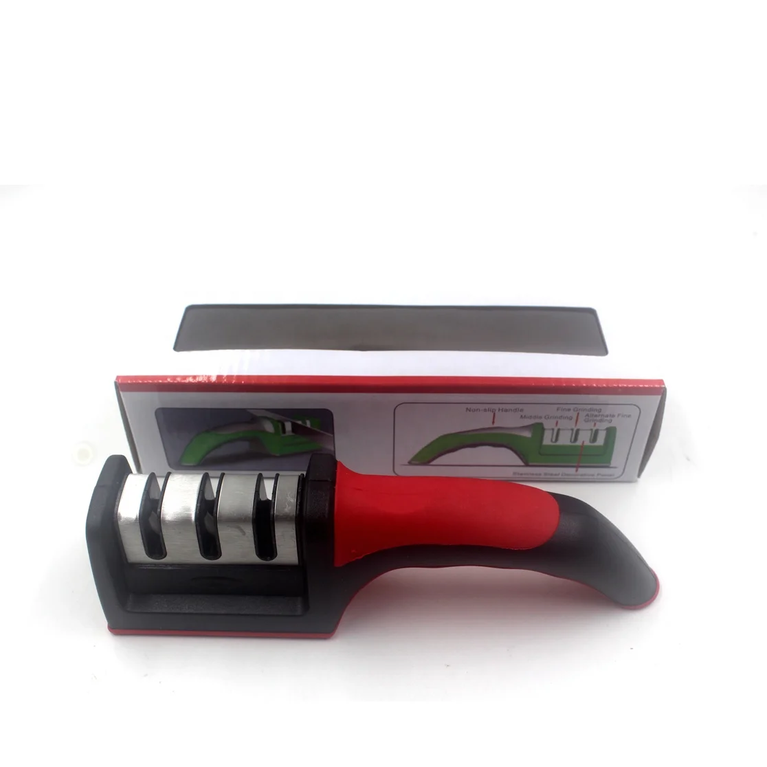 Горячая распродажа 3-ступенчатая кухонная ручная машина для заточки ножей прямых и зубчатых