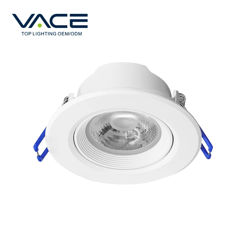 SMD 3W 240lm Cutout Dia75mm White Plastic LED Recessed Spotlight