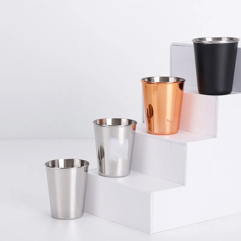 304 Stainless Steel Liquor Cup Set With 4 Cups for Home Use Small and Portable Suitable Camping Travel