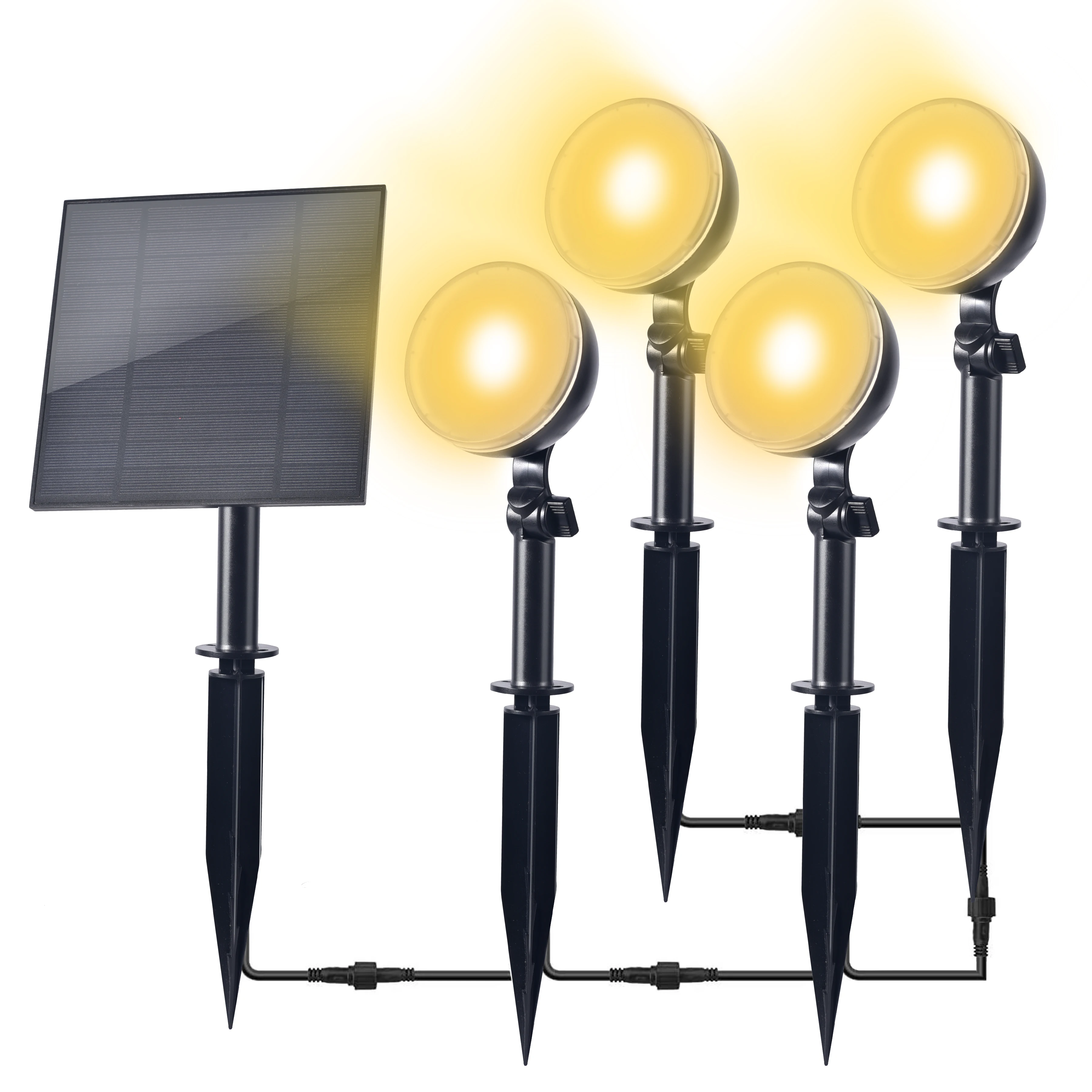 Best New Design Solar Spot Lights Solar Landscape Lights IP67 Waterproof Solar Ground Garden Lawn Lights Outdoor 4 in 1 LED 80