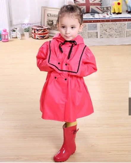 New style girls college wind princess waterproof coat nylon kids raincoat for school nice rain jacket for children