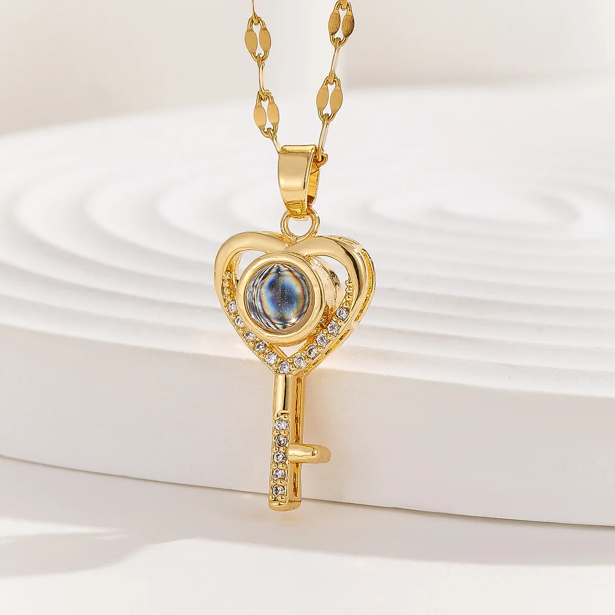 Duoying 100 Languages I Love You Necklace 9 Kinds Heart Shaped Custom Photo Projection Necklaces