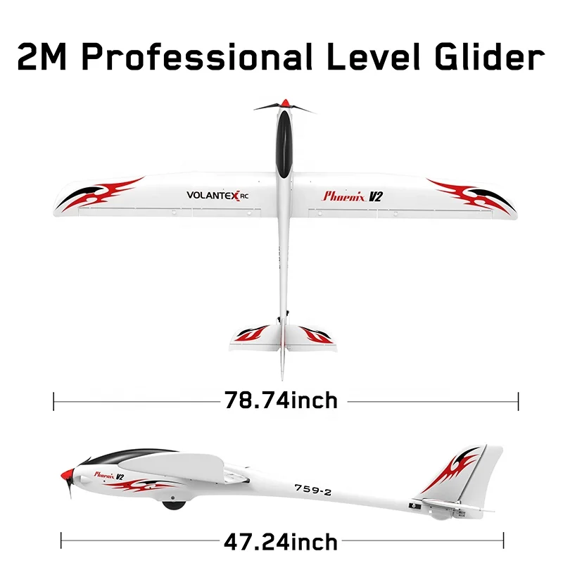 Volantex Phoenix V2 759-2 PNP EPO FPV 2000mm Wingspan 30A ESC Brushless Motor Plastic Fuselage Radio Control Plane Flying RC Toy