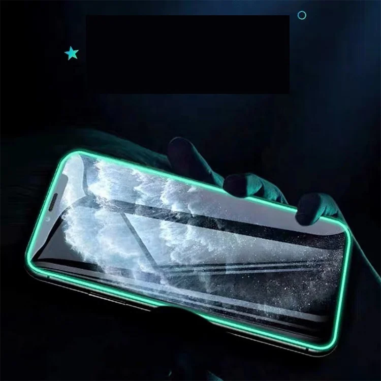 3D Silicone Glow in Dark mobile tempered glass luminous screen protector for iPhone 6 7 8 x xr 11 12 13 14 Pro Max